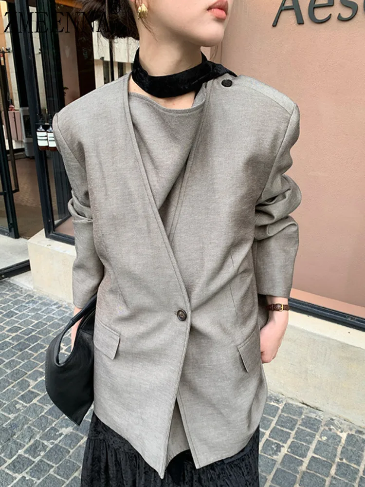 ZMEENNA Women's Vintage Style Blazer Jacket Gray Chic Oversized Outerwear One Button Suit Coat For Office Work ZM3757
ZMEENNA Women's Vintage Style Blazer Jacket Gray Chic Oversized Outerwear One Button Suit Coat For Office Work ZM3757