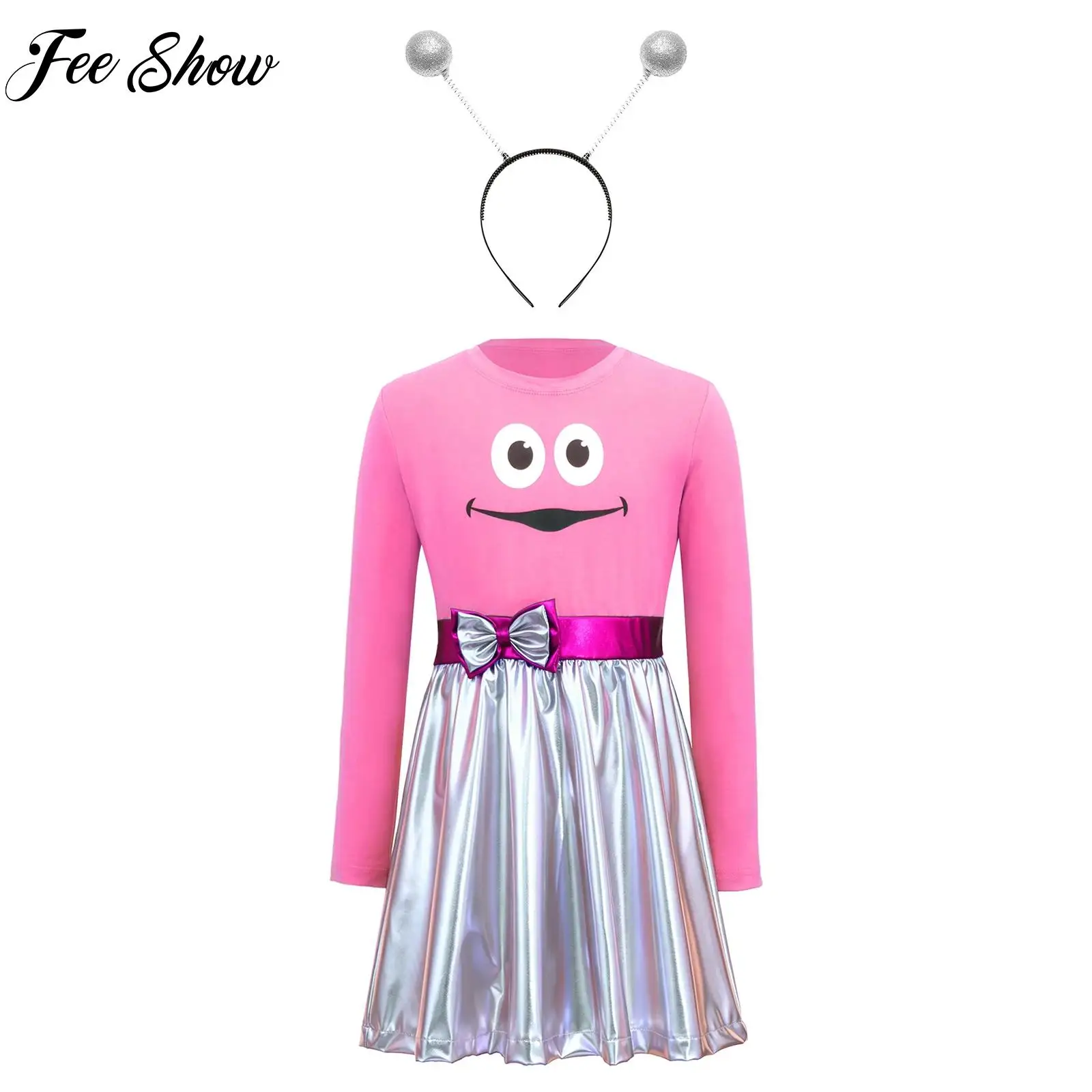 Kids Girls Cartoon Outfits Childish Print Waist Bow Metallic A-line Tutu Dress with Hair Hoop for Halloween Performance Party
Kids Girls Cartoon Outfits Childish Print Waist Bow Metallic A-line Tutu Dress with Hair Hoop for Halloween Performance Party