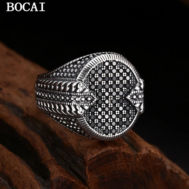 BOCAI S925 Кольцо из чистого серебра в стиле ретро с бриллиантами и цирконом с открытым ртом
BOCAI S925 Кольцо из чистого серебра в стиле ретро с бриллиантами и цирконом с открытым ртом