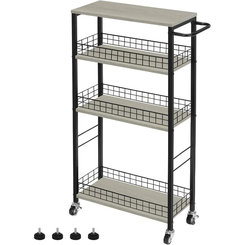 Slim Storage Cart 4 Tier Narrow Rolling Cart on Wheels Mobile Kitchen Narrow Cart with Wooden Tabletop Grey Slim Utility Kitchen
Slim Storage Cart 4 Tier Narrow Rolling Cart on Wheels Mobile Kitchen Narrow Cart with Wooden Tabletop Grey Slim Utility Kitchen