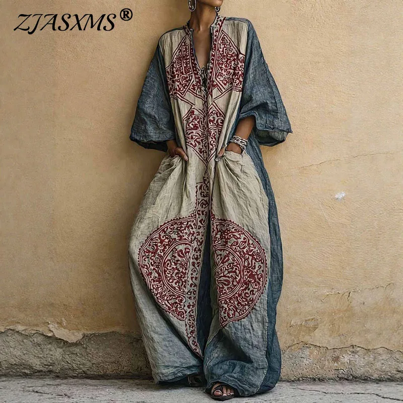 Womens Boho Ethnic Print Oversized Jumpsuit V Neck Batwing Wide Leg Long Pantsuit New Vintage Loose Vacation Romper With Pockets
Womens Boho Ethnic Print Oversized Jumpsuit V Neck Batwing Wide Leg Long Pantsuit New Vintage Loose Vacation Romper With Pockets