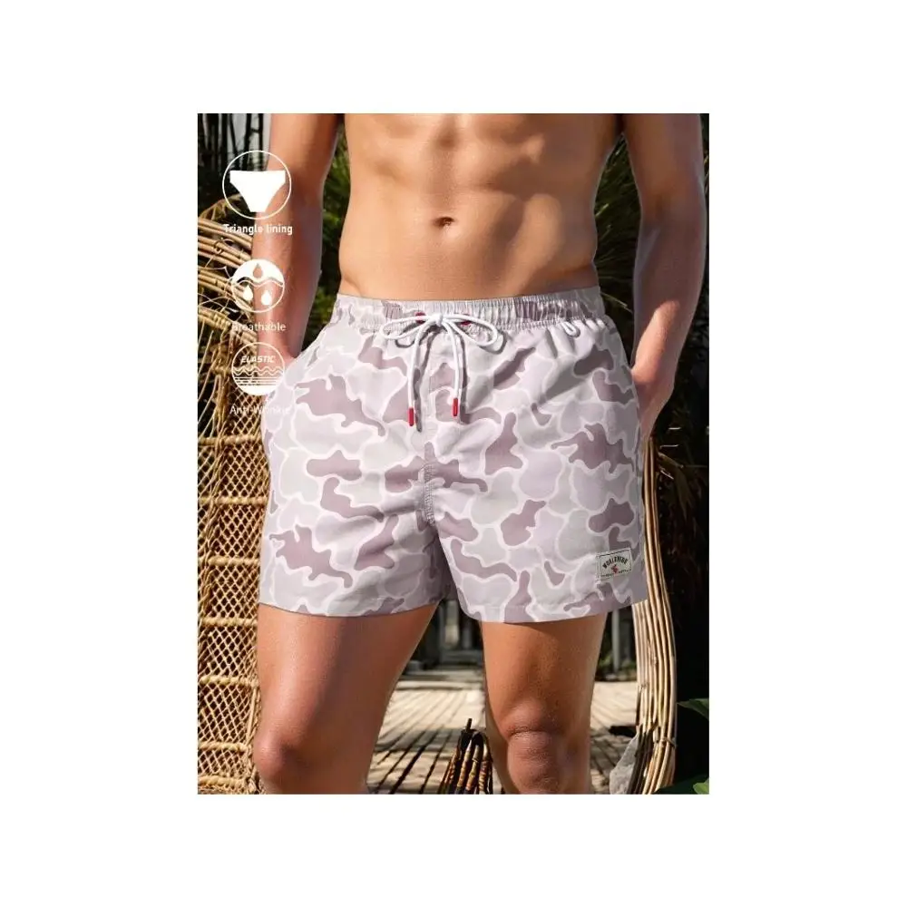 2026 New Camo Print Men's Beach Shorts, Drawstring Pocket Casual Trunks
2026 New Camo Print Men's Beach Shorts, Drawstring Pocket Casual Trunks