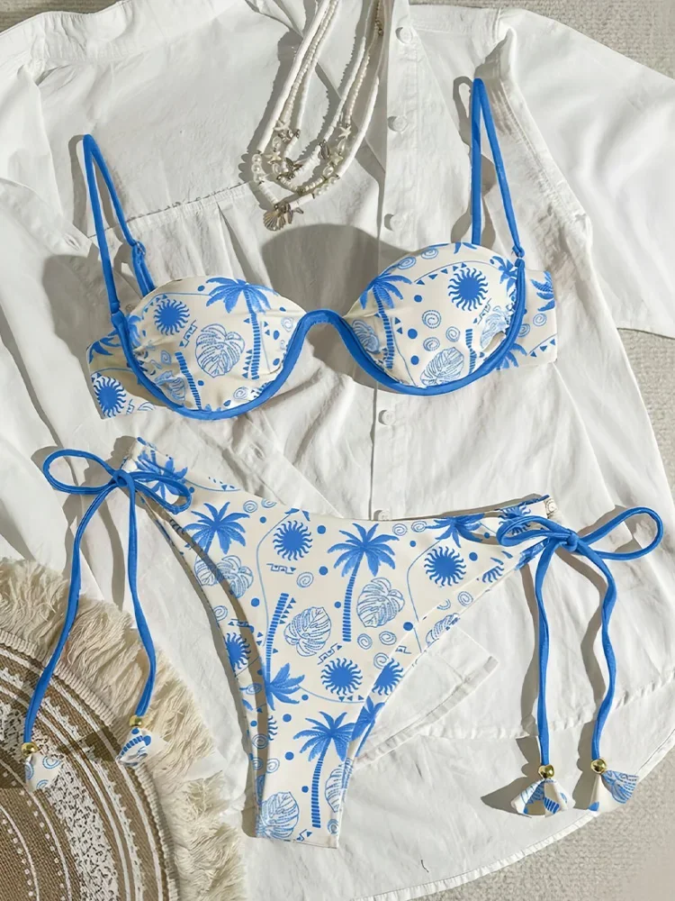 Sexy Print Laced Up Bikini 2 Piece Set 2025 New Summer Swimwear Bikini Set Women Split Swimsuit High Waist Beach Backless Bikini
Sexy Print Laced Up Bikini 2 Piece Set 2025 New Summer Swimwear Bikini Set Women Split Swimsuit High Waist Beach Backless Bikini