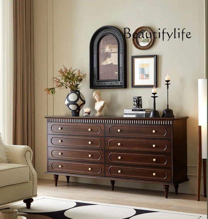 American-Style Solid Wood Chest of Drawers Household Living Room Simple Storage Cabinet
American-Style Solid Wood Chest of Drawers Household Living Room Simple Storage Cabinet