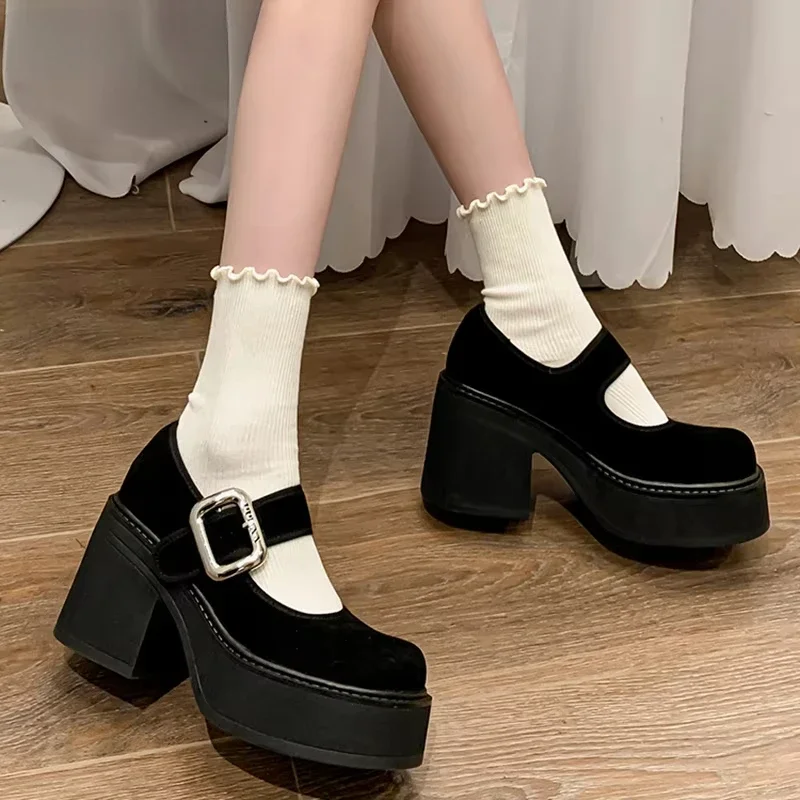 9CM High Heel Women Mary Jane Shoes Fashion Belt Buckle 2025 Spring Autumn Platform Single Shoes
9CM High Heel Women Mary Jane Shoes Fashion Belt Buckle 2025 Spring Autumn Platform Single Shoes