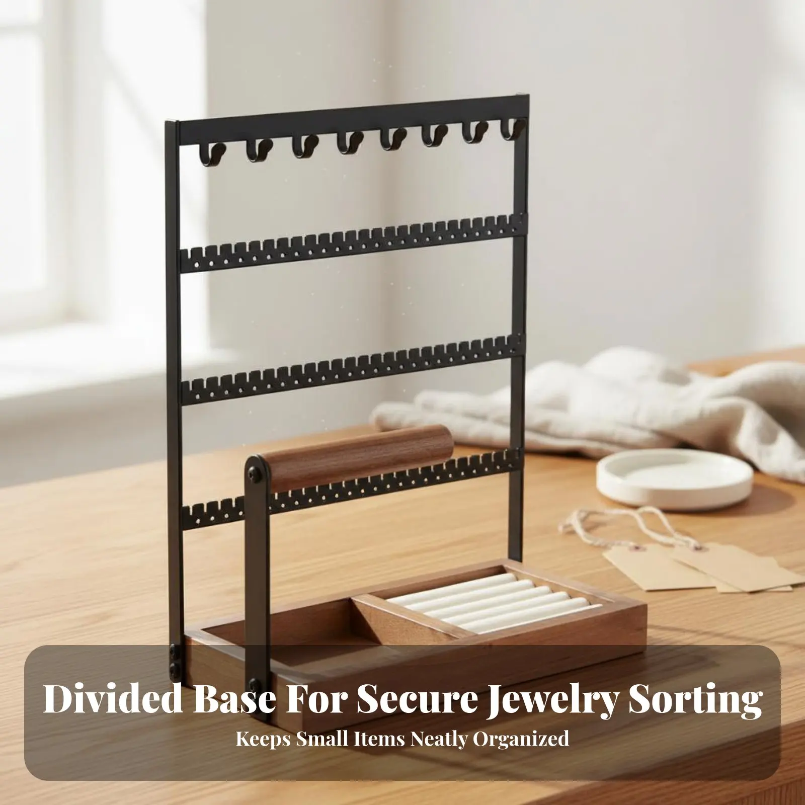 Подставка для демонстрации ювелирных изделий, прочная 4-ярусная витрина для украшений, держатель для серег и ожерелий, экономит место, индивидуальное хранение аксессуаров
Подставка для демонстрации ювелирных изделий, прочная 4-ярусная витрина для украшений, держатель для серег и ожерелий, экономит место, индивидуальное хранение аксессуаров