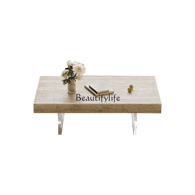 Wabi Sand Wind Natural Travertine Coffee Table Modern Simple Household Living Room Marble Small Table
Wabi Sand Wind Natural Travertine Coffee Table Modern Simple Household Living Room Marble Small Table