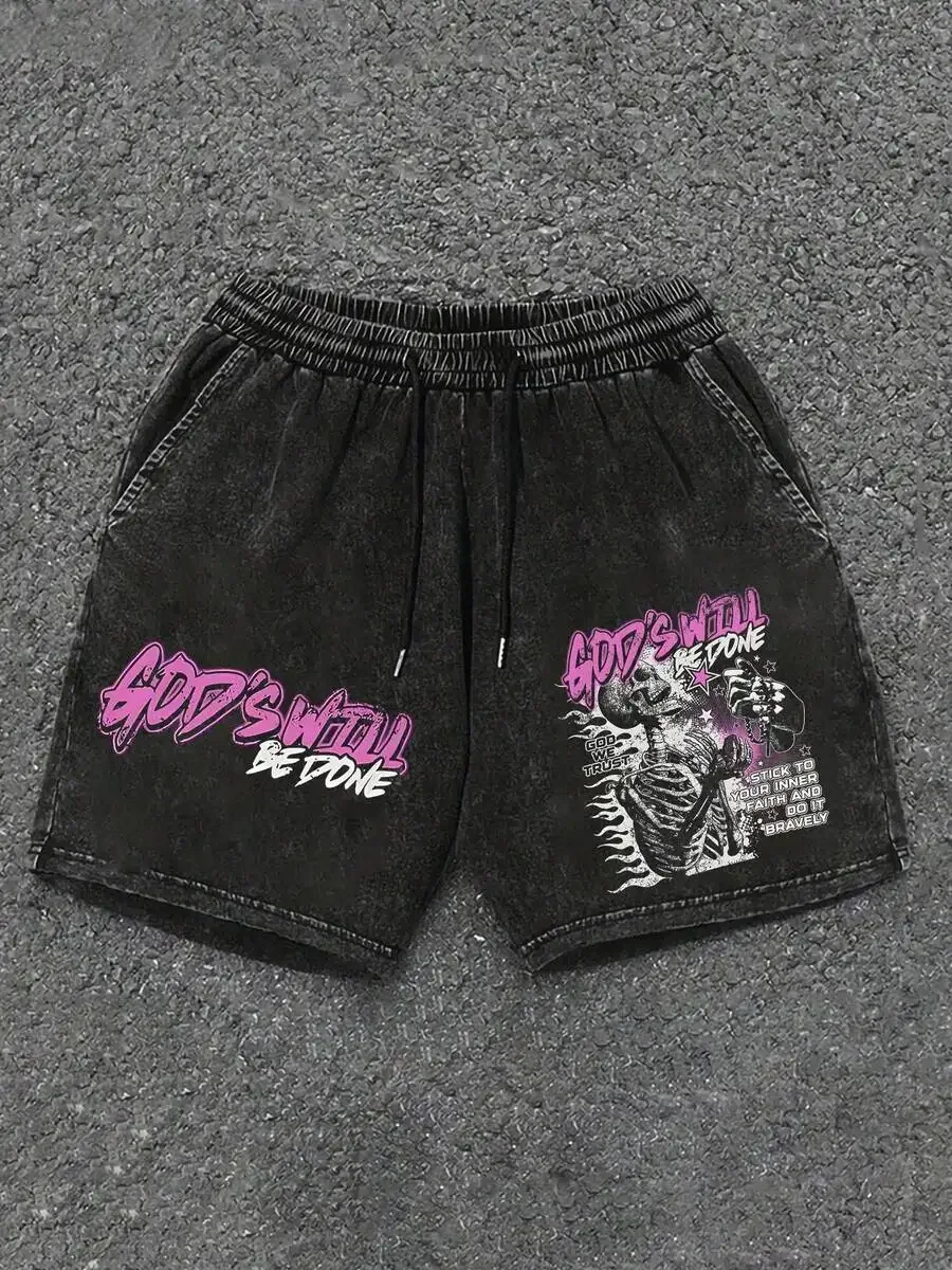Washed Cotton Printed Shorts Men Casual Drawstring Waist Loose Fit
Washed Cotton Printed Shorts Men Casual Drawstring Waist Loose Fit