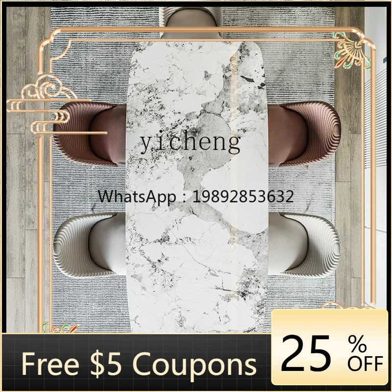 AB modern stainless steel bright rock slab dining table high-end household size rectangular dining table
AB modern stainless steel bright rock slab dining table high-end household size rectangular dining table