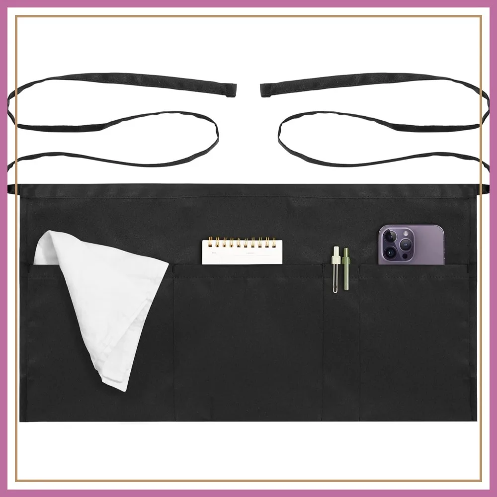 Waist Apron for Server, Black 1/3/12 Packs, Unisex
Waist Apron for Server, Black 1/3/12 Packs, Unisex