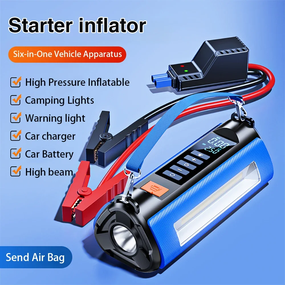 Automobile emergency start-up power supply inflator all-in-one super-large capacity multi-function power take treasure
Automobile emergency start-up power supply inflator all-in-one super-large capacity multi-function power take treasure