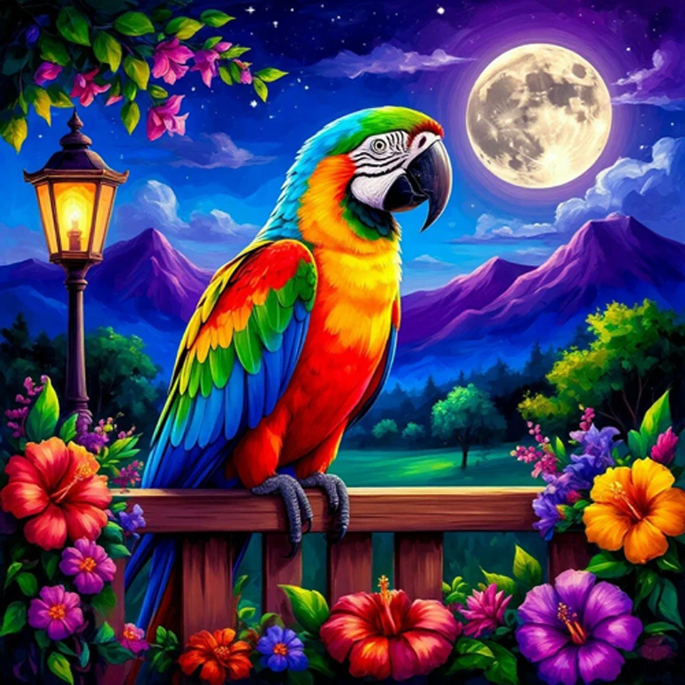 New Arrivals Diamond Mosaic Painting Colorful Parrot Moon Flower Embroidery Full Square Drill Complete Kit Art Gift Home Decor
New Arrivals Diamond Mosaic Painting Colorful Parrot Moon Flower Embroidery Full Square Drill Complete Kit Art Gift Home Decor