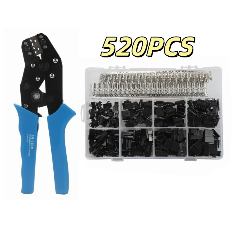 520Pcs 2.54mm Dupont Connector Kit with Crimping Tool XH2.54 SM Plugs Terminals for AWG28-20 Wire Jumper Cable DIY
520Pcs 2.54mm Dupont Connector Kit with Crimping Tool XH2.54 SM Plugs Terminals for AWG28-20 Wire Jumper Cable DIY