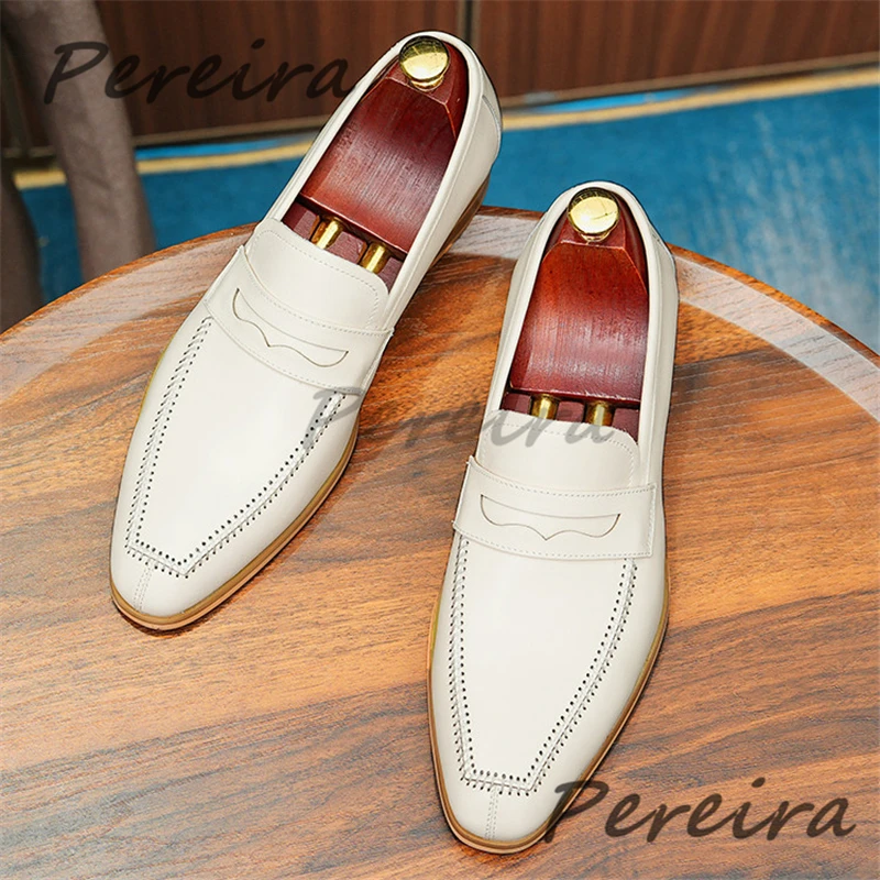 White Genuine Leather Casual Business Shoes Men's Handmade Cowhide Pointed Toe Slip-On Loafers Fashion Party Wedding Dress Shoes
White Genuine Leather Casual Business Shoes Men's Handmade Cowhide Pointed Toe Slip-On Loafers Fashion Party Wedding Dress Shoes