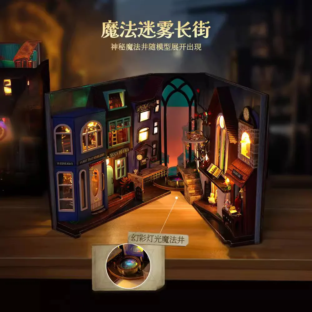 DIY 3D Magic Cottage Book Nook Kit, Miniature Diorama Architectural Model Assembly Decor Holiday Birthday Gift for Adults
DIY 3D Magic Cottage Book Nook Kit, Miniature Diorama Architectural Model Assembly Decor Holiday Birthday Gift for Adults