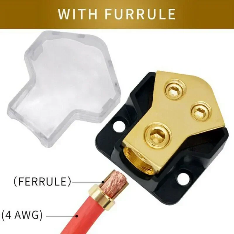 Car Power Distributor Blocks 2 Way 1-4 Gauge In 2-4/8 Gauge AWG Out Coppers Car Audio Power Ground Distribution Block Accesso
Car Power Distributor Blocks 2 Way 1-4 Gauge In 2-4/8 Gauge AWG Out Coppers Car Audio Power Ground Distribution Block Accesso