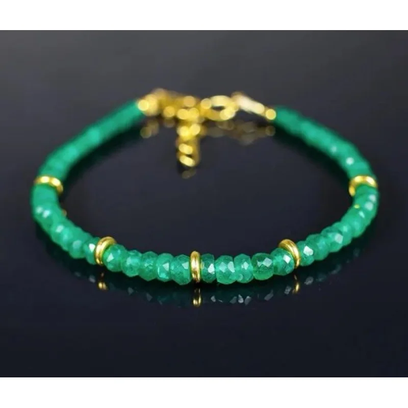 Emerald Bracelet Round Faceted Beads Natural Green Gemstone Handmade Jewelry
Emerald Bracelet Round Faceted Beads Natural Green Gemstone Handmade Jewelry