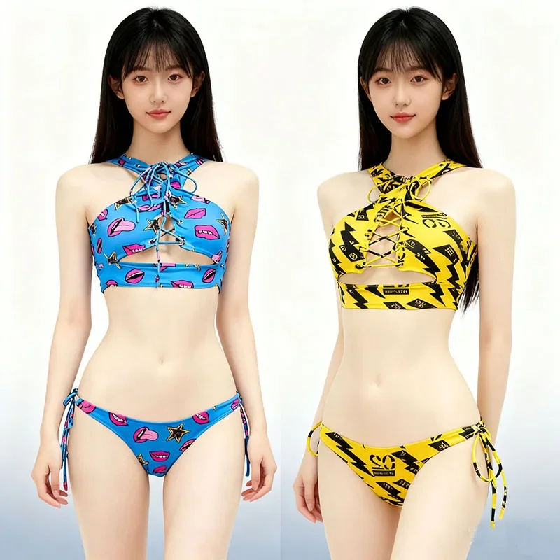 Anime Beach Girl Red Lip And Yellow Danger Warning Line Uniform Printing Bikini Swimsuit Underwear Women Outfits Cosplay Costume
Anime Beach Girl Red Lip And Yellow Danger Warning Line Uniform Printing Bikini Swimsuit Underwear Women Outfits Cosplay Costume