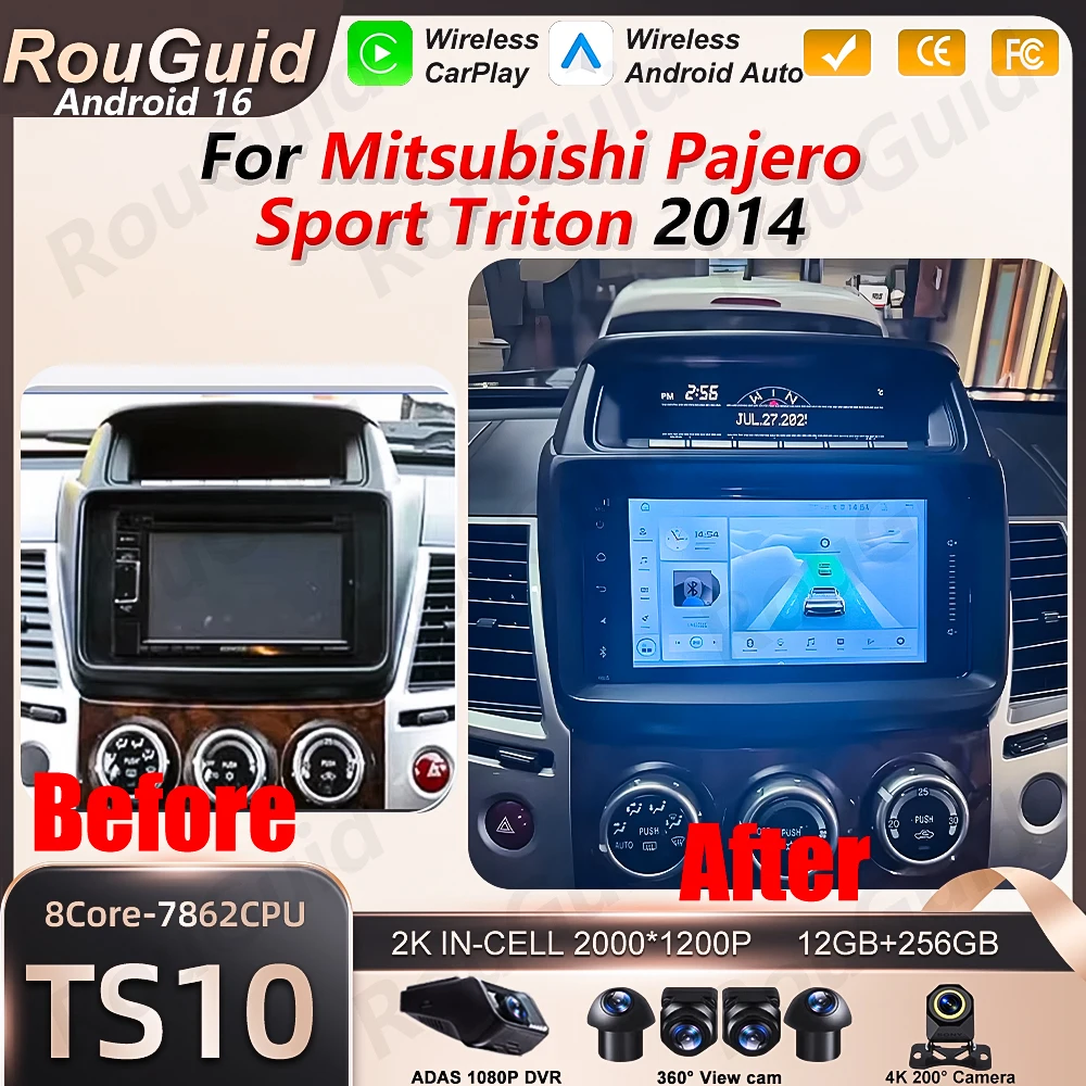 Мультимедийный проигрыватель Carplay Android 16 для Mitsubishi Pajero Sport Triton 2014, 5G Bluetooth, GPS-навигация, 2K, беспроводное головное устройство
Мультимедийный проигрыватель Carplay Android 16 для Mitsubishi Pajero Sport Triton 2014, 5G Bluetooth, GPS-навигация, 2K, беспроводное головное устройство