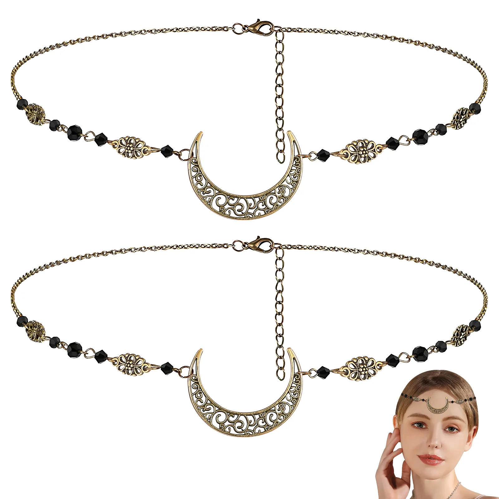 2 Pcs Vintage Natural Stone Water Women's Headpieces Chic Forehead Chain Wedding Elegant Headwear Weddings Gothic Alloy Pendant
2 Pcs Vintage Natural Stone Water Women's Headpieces Chic Forehead Chain Wedding Elegant Headwear Weddings Gothic Alloy Pendant
