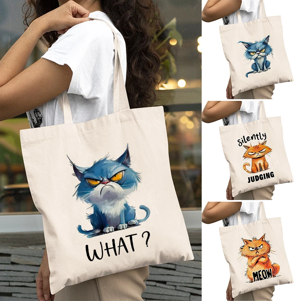 Fashion Grumpy Blue Cat Lady Shopper Bags Orange Cat Women Daily use Shoulder Handbag Cheeky Meow Kitty Girl Big Shopping Bag
Fashion Grumpy Blue Cat Lady Shopper Bags Orange Cat Women Daily use Shoulder Handbag Cheeky Meow Kitty Girl Big Shopping Bag