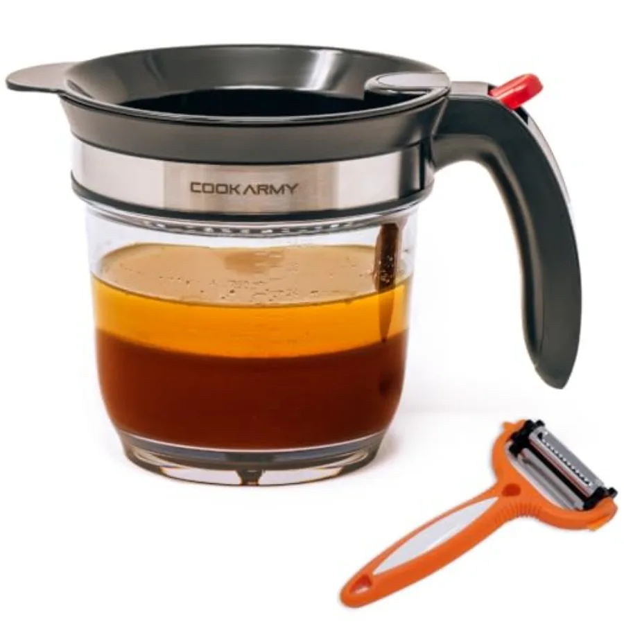 Fat Separator with Bottom Release 4 Cup Gravy Separator for Cooking with Oil Strainer, Kitchen Grease Separator -the perfect Ki
Fat Separator with Bottom Release 4 Cup Gravy Separator for Cooking with Oil Strainer, Kitchen Grease Separator -the perfect Ki