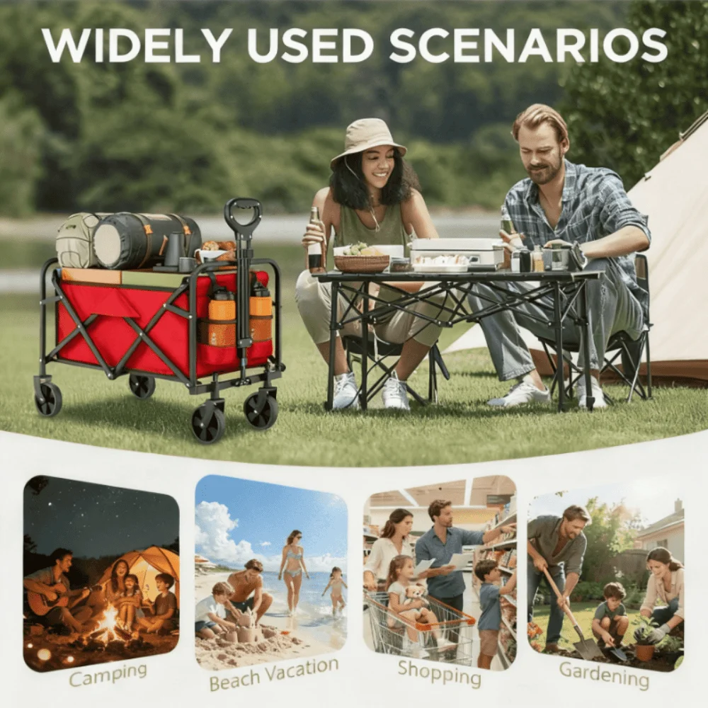 Portable 29.5 Collapsible Wagon Cart, Heavy Duty Folding Utility Wagon With 360lbs Load, AllTerrain Wheels For Camping, Beach,
Portable 29.5 Collapsible Wagon Cart, Heavy Duty Folding Utility Wagon With 360lbs Load, AllTerrain Wheels For Camping, Beach,