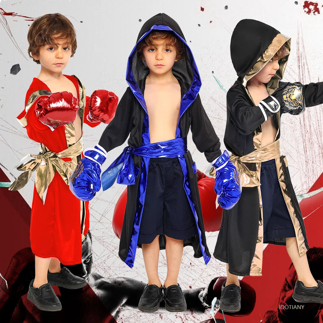 2025 Girls Red Boxing Suit Halloween Costume Children Role Play Boys Black Blue Boxer Warrior Boxing Champion Training Jacket
2025 Girls Red Boxing Suit Halloween Costume Children Role Play Boys Black Blue Boxer Warrior Boxing Champion Training Jacket