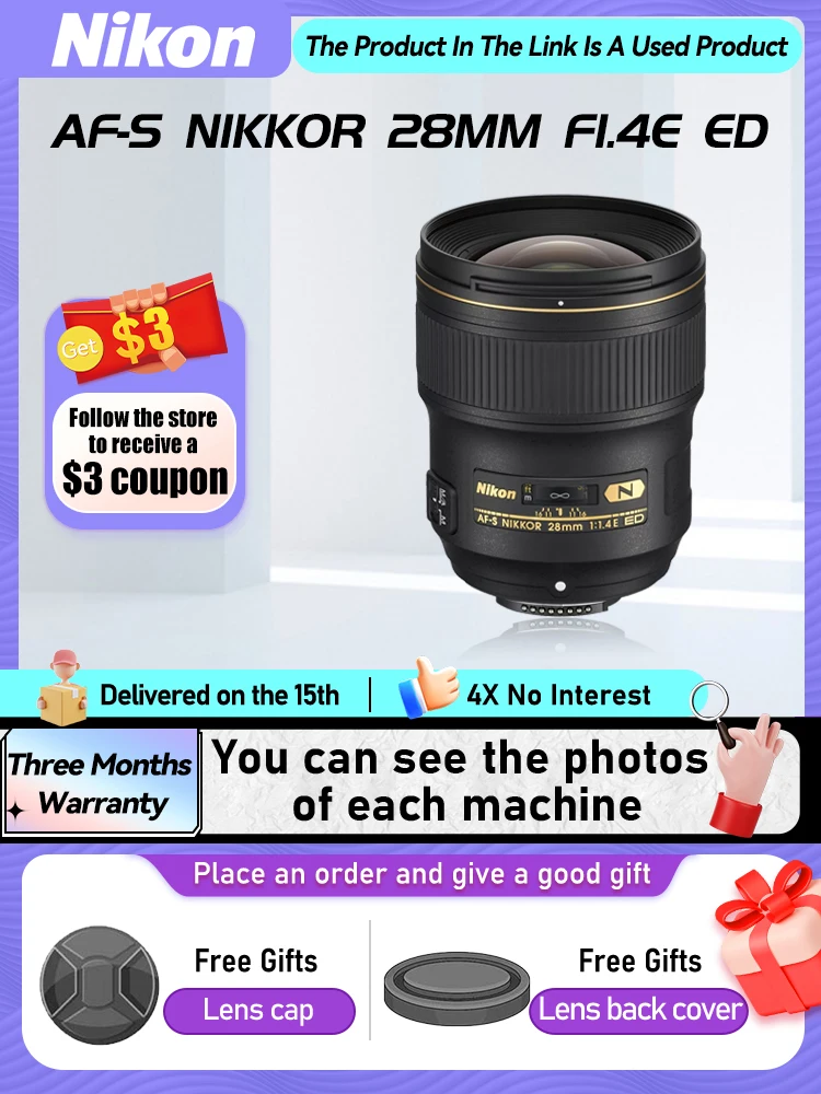Nikon Nikkor AF-S 28 мм F1.4E 28 мм F1.8G 20 мм F1.8G ED широкоугольный объектив для зеркальной камеры D850 D780 D6 28 1,4 (б/у)
Nikon Nikkor AF-S 28 мм F1.4E 28 мм F1.8G 20 мм F1.8G ED широкоугольный объектив для зеркальной камеры D850 D780 D6 28 1,4 (б/у)