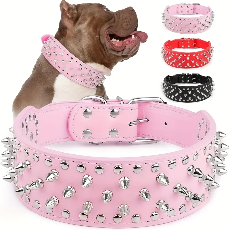 Wide Golden Spiked Dog Collar, Epesiri Dog Chain Collars, Mushroom Rivet Faux Leather Dog Collars, Adjustable Durable Spike Studded Pet Collar for Pitbull Mastiff Bulldog Pugs Husky Rottweiler
Wide Golden Spiked Dog Collar, Epesiri Dog Chain Collars, Mushroom Rivet Faux Leather Dog Collars, Adjustable Durable Spike Studded Pet Collar for Pitbull Mastiff Bulldog Pugs Husky Rottweiler