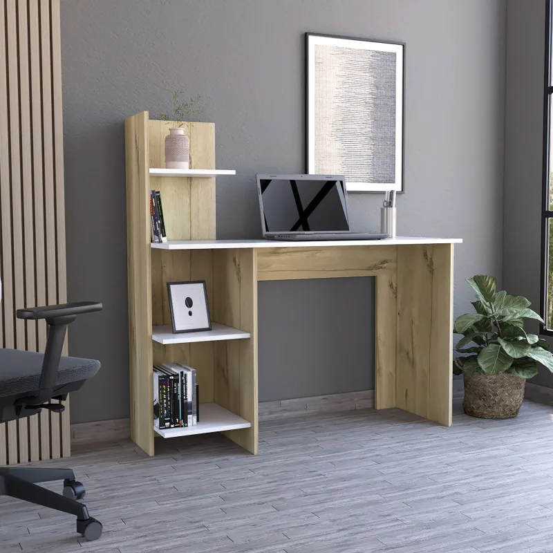 Writing Desk, Four Shelves, White / Pine
Writing Desk, Four Shelves, White / Pine