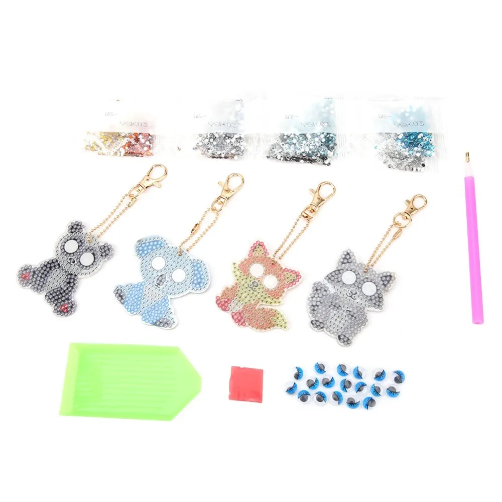 4pcs Rhinestone Diamond Painting Keychains Pendant Self-Stick Resin Diamond Keyrings Resin Animal Cartoon Animal Keychain
4pcs Rhinestone Diamond Painting Keychains Pendant Self-Stick Resin Diamond Keyrings Resin Animal Cartoon Animal Keychain