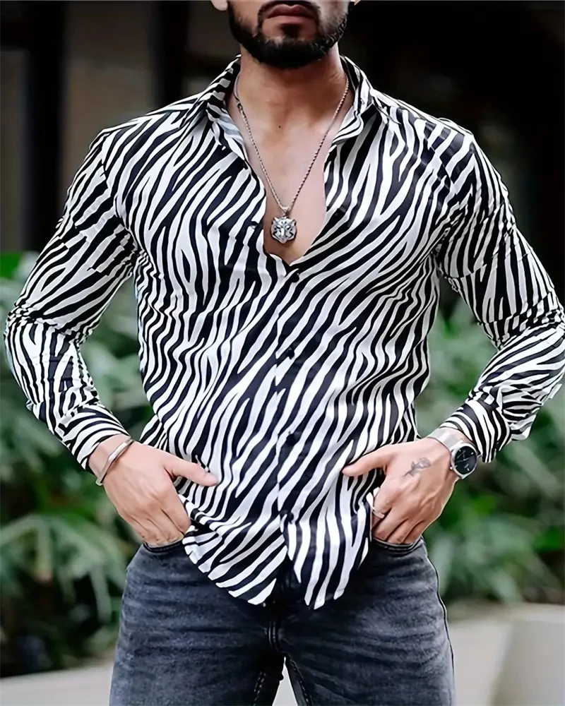 2024 Fashion Leopard Print Men's Long Sleeve Shirt Fashion Casual Button Lapel Tops Men's Spring Autumn Top Men's Shirt
2024 Fashion Leopard Print Men's Long Sleeve Shirt Fashion Casual Button Lapel Tops Men's Spring Autumn Top Men's Shirt