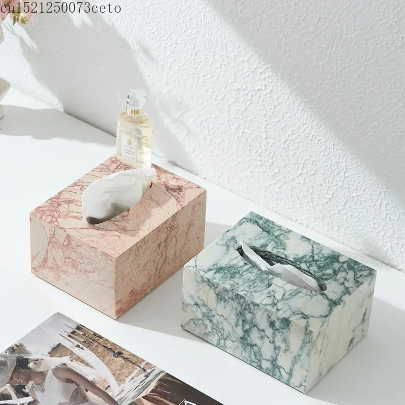 Marble Tissue Boxes Light Luxury High-end Paper Box Nordic Living Room Dining Room napkin Holder Hotel Room Bathroom Decoration
Marble Tissue Boxes Light Luxury High-end Paper Box Nordic Living Room Dining Room napkin Holder Hotel Room Bathroom Decoration