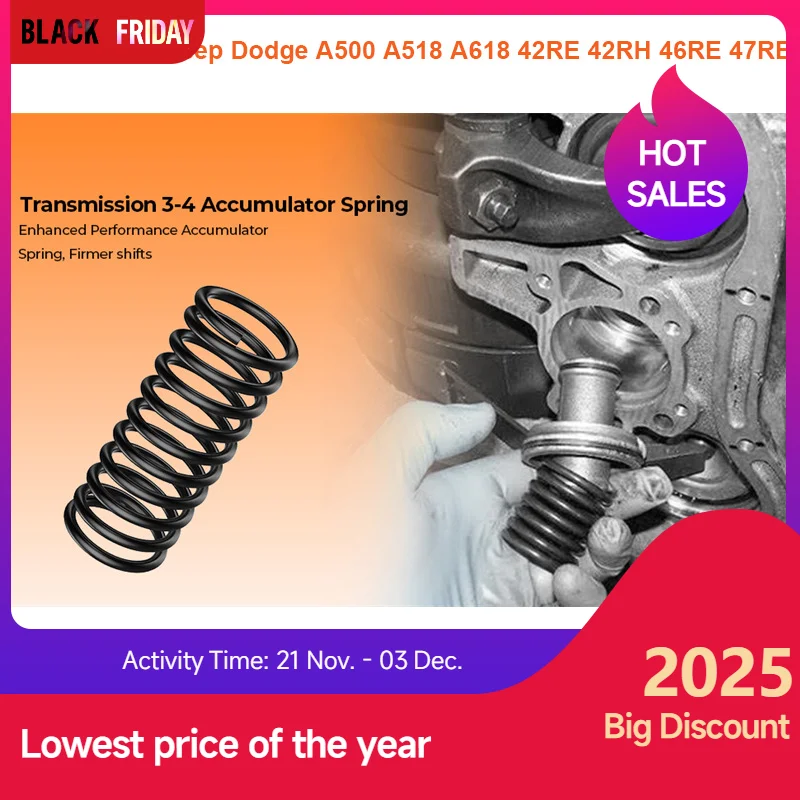 For Chrysler Jeep Dodge A500 A518 A618 42RE 42RH 46RE 47RE Transmission 3-4 Accumulator Spring Black
For Chrysler Jeep Dodge A500 A518 A618 42RE 42RH 46RE 47RE Transmission 3-4 Accumulator Spring Black