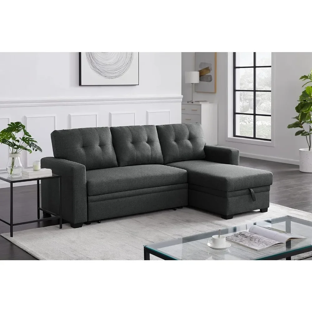 82" L-Shaped 3-Seaters Corner Sectional Sofa W/Pull Out Sleeper Couch Bed with Storage Chaise Left/Right Freely Convertible
82" L-Shaped 3-Seaters Corner Sectional Sofa W/Pull Out Sleeper Couch Bed with Storage Chaise Left/Right Freely Convertible