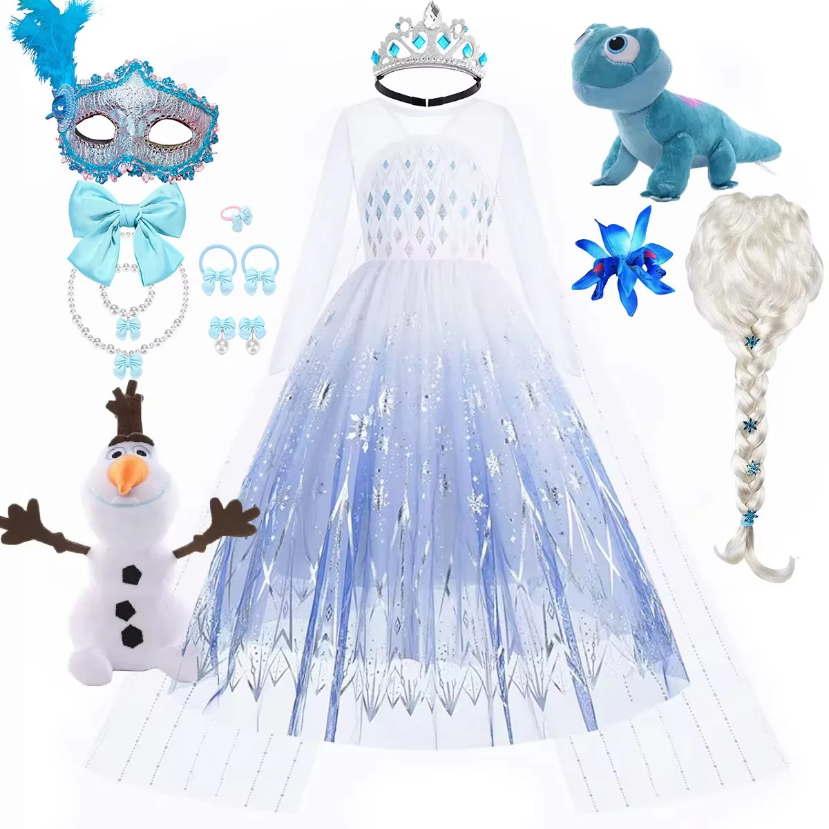 Halloween Carnival Frozen Little Girl Princess Dress Snow Queen Elsa Fantasy Cosplay White Fancy Elegant Dress Olaf Suit
Halloween Carnival Frozen Little Girl Princess Dress Snow Queen Elsa Fantasy Cosplay White Fancy Elegant Dress Olaf Suit