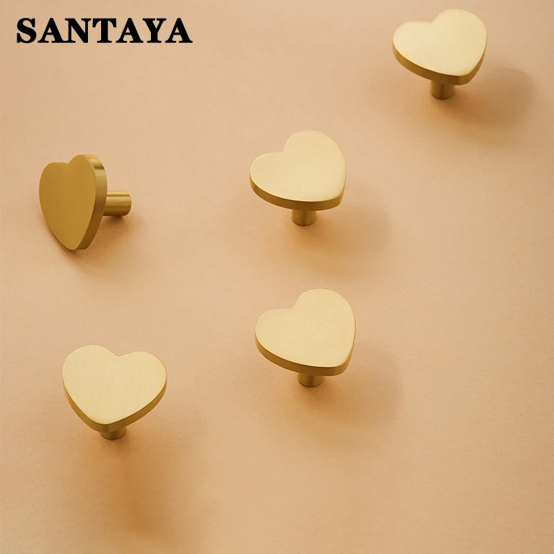 Heart-Shaped Brass Furniture Handle Gold Children's Room Dresser Pulls Wardrobe Kitchen Cabinet Drawer Knob Single Hole
Heart-Shaped Brass Furniture Handle Gold Children's Room Dresser Pulls Wardrobe Kitchen Cabinet Drawer Knob Single Hole