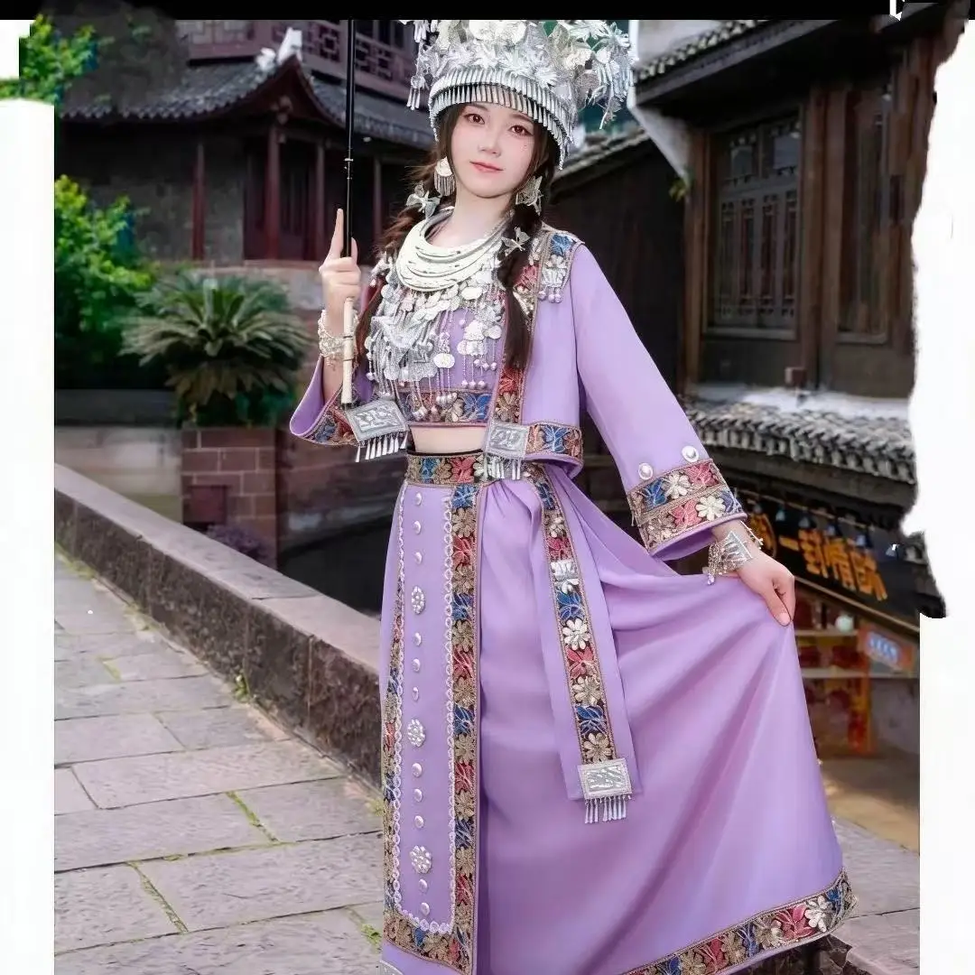 Romantic Purple Hmong Costume for Woman Beach Party Miaojiang Girls Cosplay Hmong Clothing
Romantic Purple Hmong Costume for Woman Beach Party Miaojiang Girls Cosplay Hmong Clothing