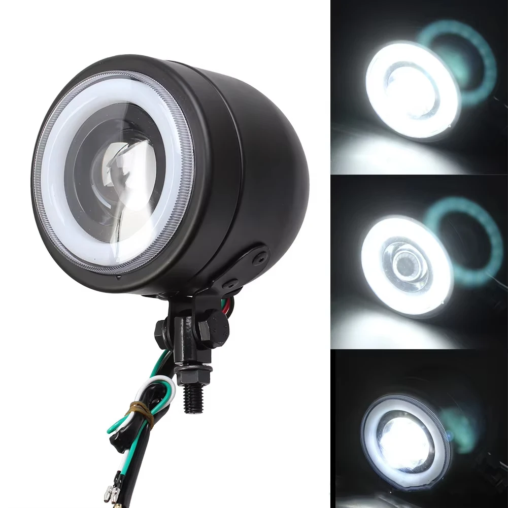 Motorcycle Retro LED Driving Headlight Fog Light with white angel eyes For Harley Cafe Racer Chopper Auxiliary Spotlight Lamp
Motorcycle Retro LED Driving Headlight Fog Light with white angel eyes For Harley Cafe Racer Chopper Auxiliary Spotlight Lamp