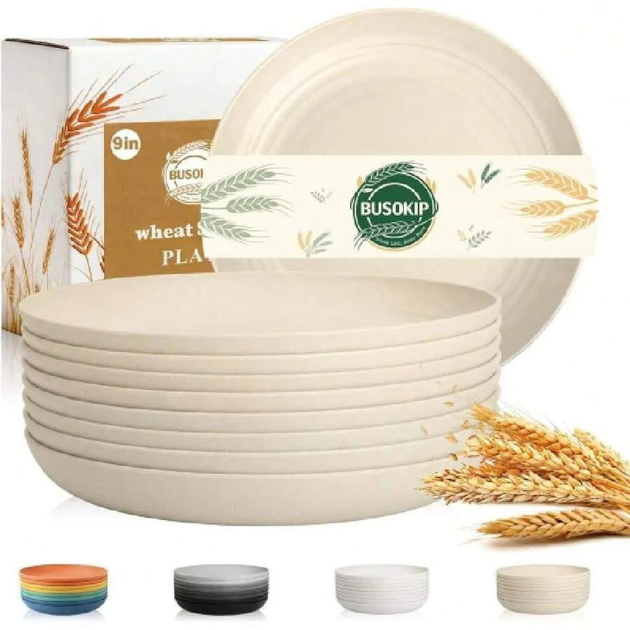 Kitchen Plates Set For 8, Wheat Straw Plate 9 Inch, Unbreakable Party Plates For Salad, Fruit, Bread, Microwave And Dishwasher
Kitchen Plates Set For 8, Wheat Straw Plate 9 Inch, Unbreakable Party Plates For Salad, Fruit, Bread, Microwave And Dishwasher