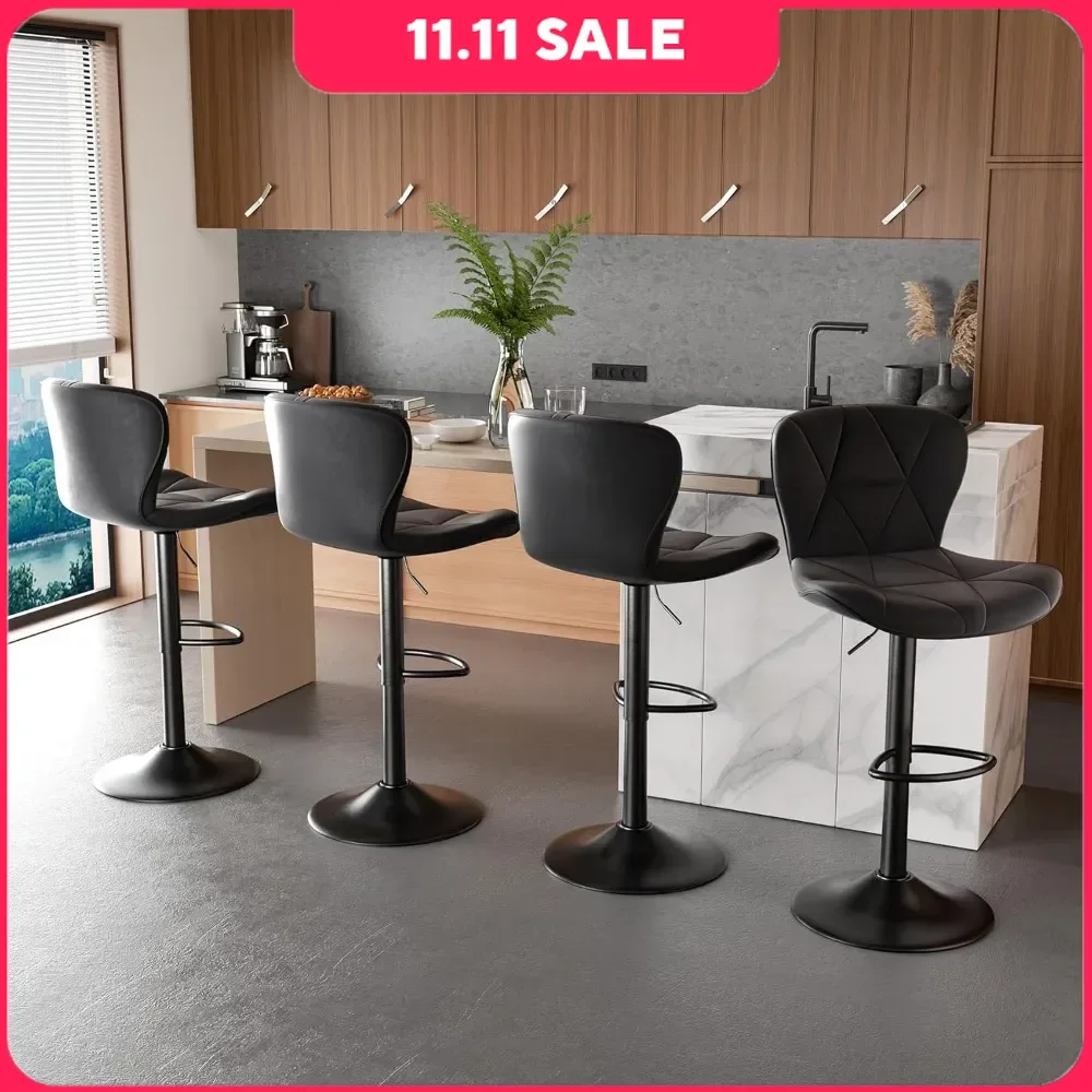Bar Stool Set of 4, Adjustable Faux Leather Upholstered Swivel Counter Stools, Counter Height Barstools with Back, Bar Stool
Bar Stool Set of 4, Adjustable Faux Leather Upholstered Swivel Counter Stools, Counter Height Barstools with Back, Bar Stool