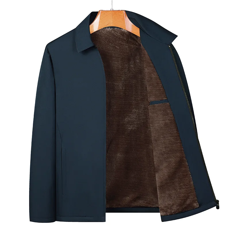 Autumn and Winter New Middle Aged Flip Collar Thickened Business Leisure Warm Cotton Clothes
Autumn and Winter New Middle Aged Flip Collar Thickened Business Leisure Warm Cotton Clothes