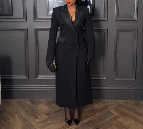 Sexy and Elegant Lapel Waist Tied Long Dress, Autumn and Winter New Fashion, Personality, Simple Commuting Suit Dress
Sexy and Elegant Lapel Waist Tied Long Dress, Autumn and Winter New Fashion, Personality, Simple Commuting Suit Dress