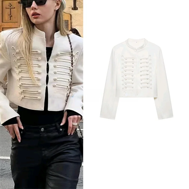 Street Style Women's Short Jacket Spring Summer New Arrival Long Sleeve Stand Collar Decorative Button Shoulder Pad Outerwear
Street Style Women's Short Jacket Spring Summer New Arrival Long Sleeve Stand Collar Decorative Button Shoulder Pad Outerwear
