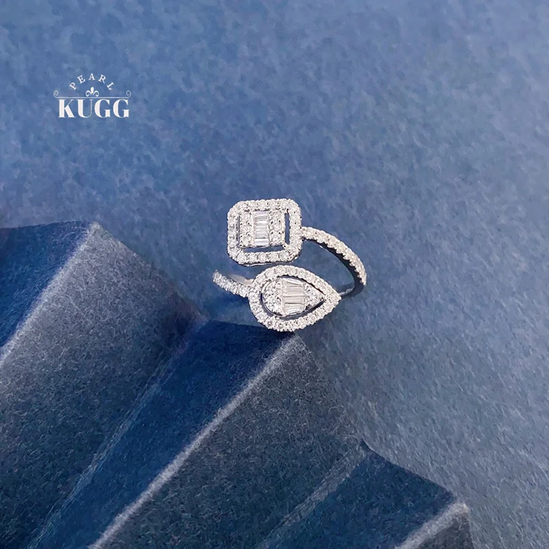 KUGG 100% 18K White Gold Rings Fashion Shiny Design 0.75carat Real Natural Diamond Open Ring for Women High Party Jewelry
KUGG 100% 18K White Gold Rings Fashion Shiny Design 0.75carat Real Natural Diamond Open Ring for Women High Party Jewelry