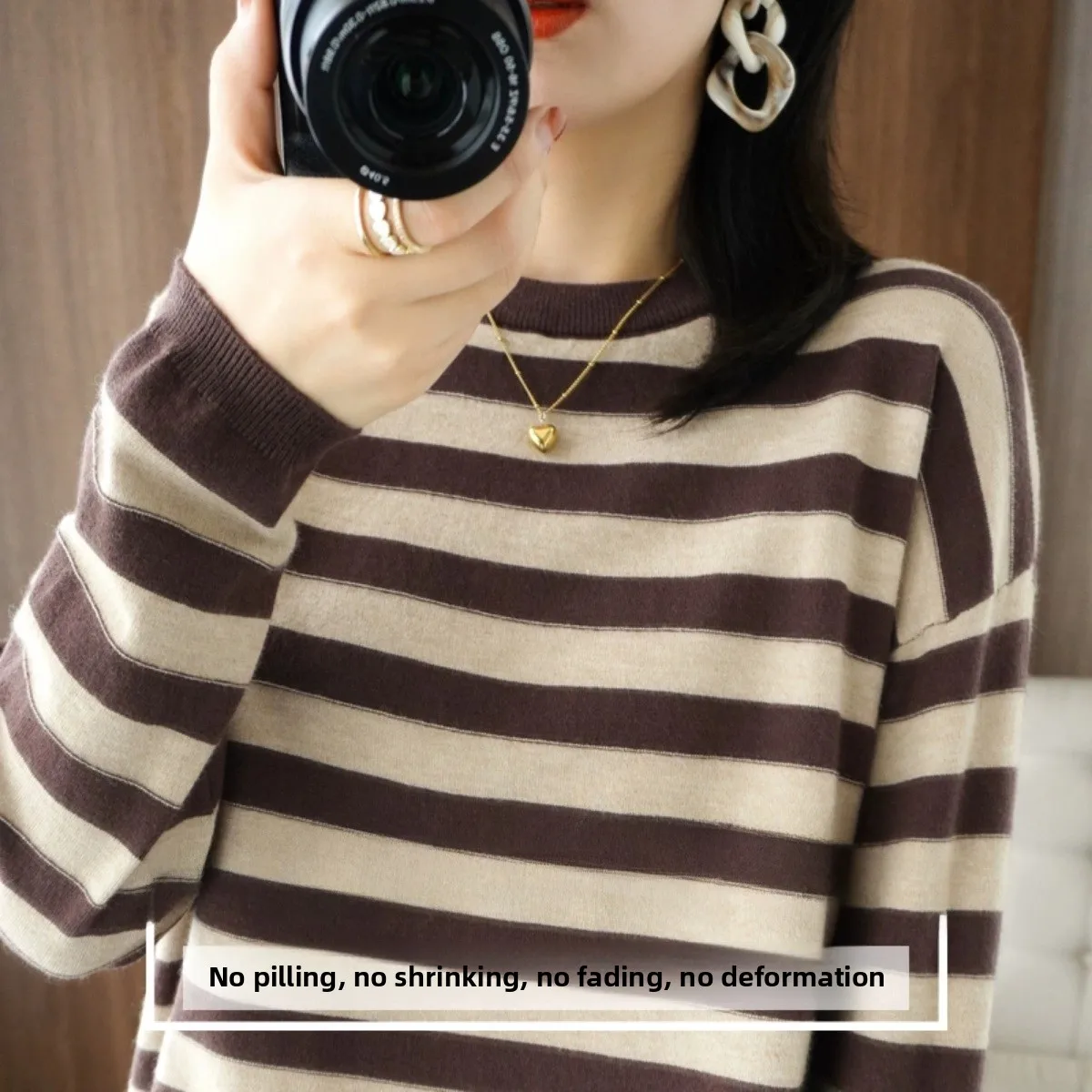 Faionable Striped Knit Sweater Women's Loose round Ne Pullover Autumn Winter Base Layer irt Comfortable Breathable Long...
Faionable Striped Knit Sweater Women's Loose round Ne Pullover Autumn Winter Base Layer irt Comfortable Breathable Long...