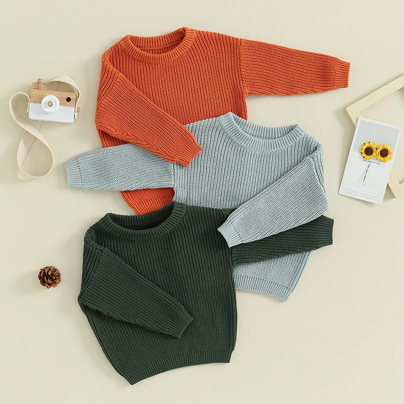 Autumn Baby Girls Boys Sweaters Coat Kids Knitting Pullovers Tops Baby Boys Girls Solid Color Basic Cotton Long Sleeve Sweater
Autumn Baby Girls Boys Sweaters Coat Kids Knitting Pullovers Tops Baby Boys Girls Solid Color Basic Cotton Long Sleeve Sweater