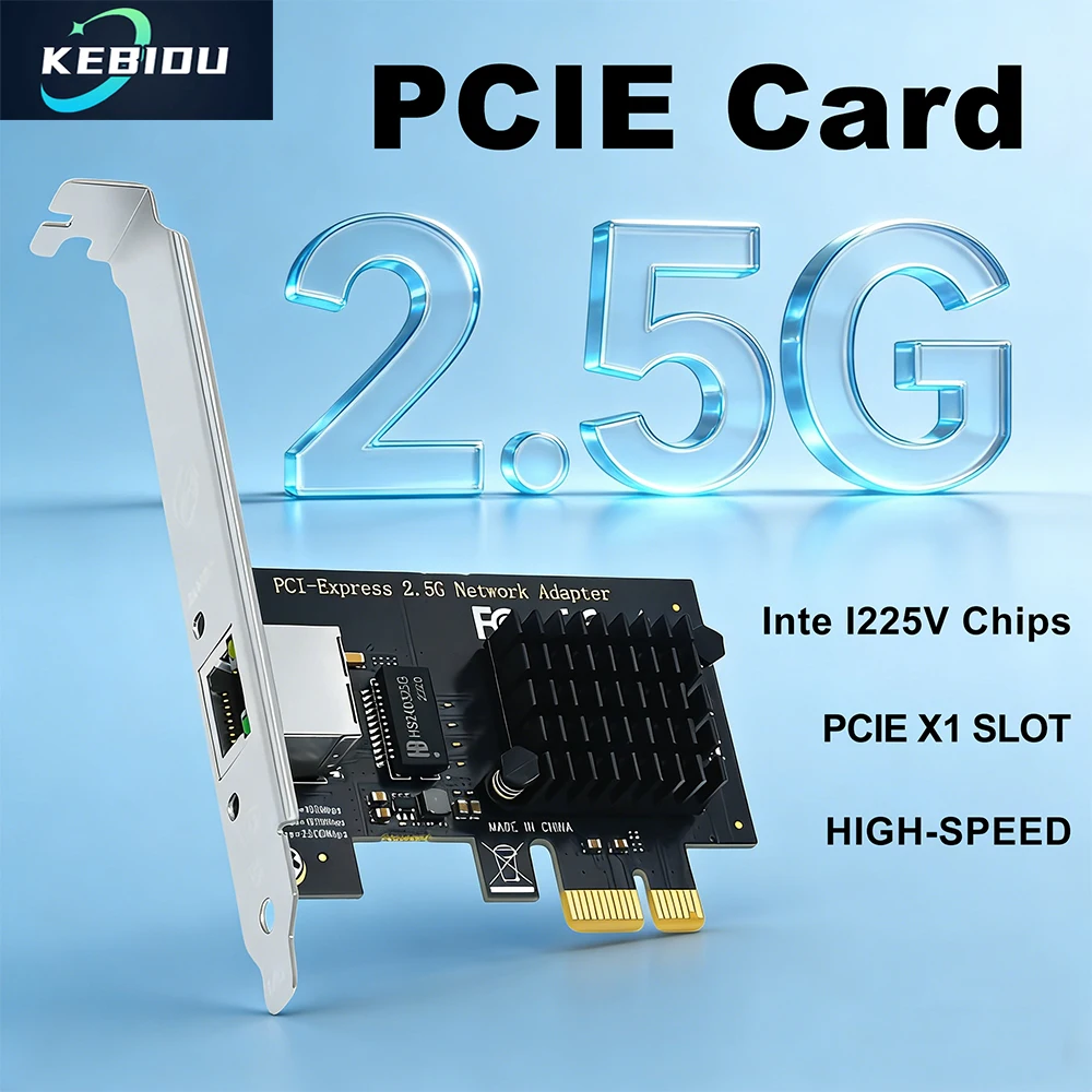 Сетевая карта Kebidu 2.5G PCI-E с интерфейсом RJ45, чип Inte I225V, гигабитный Ethernet, PCI Express, 1000/2500 Мбит/с, для настольных ПК
Сетевая карта Kebidu 2.5G PCI-E с интерфейсом RJ45, чип Inte I225V, гигабитный Ethernet, PCI Express, 1000/2500 Мбит/с, для настольных ПК
