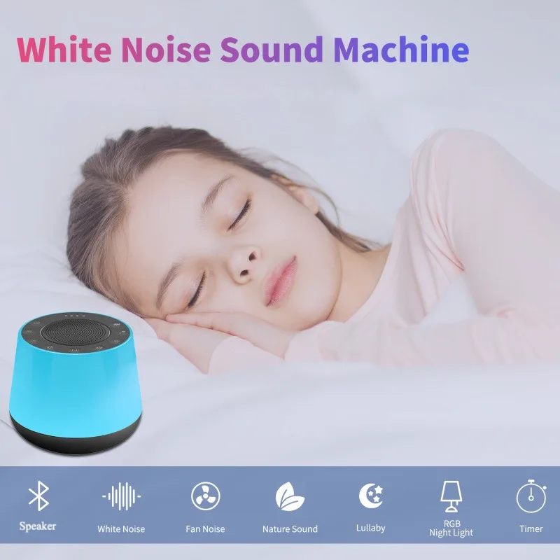 Portable Soothing Sleep Sound Machine with Night Light White Noise Machine Bluetooth Speaker Rechargeable for Babies Adult Relax 
Portable Soothing Sleep Sound Machine with Night Light White Noise Machine Bluetooth Speaker Rechargeable for Babies Adult Relax